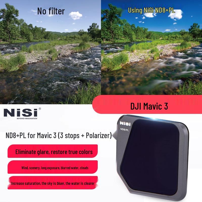 Черный мягкий ND-фильтр 8NiSi для дрона DJI Mavic 3
