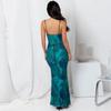 Women's Spring Sexy Backless Lace-up Printed Halter Dresses