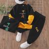 Spring and Autumn Boys' Sports Suit: Long-Sleeve Top with Faux Two-Piece Design & Casual Pants for Kids