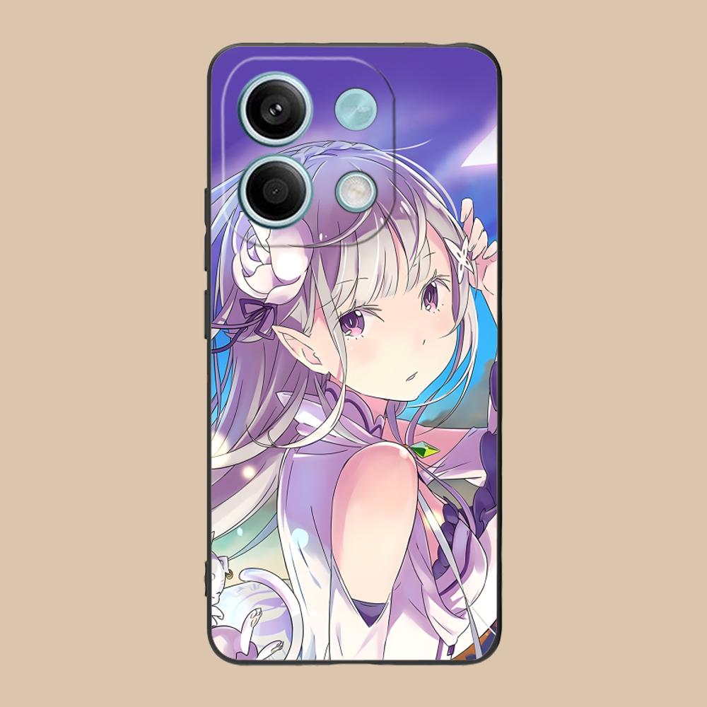 ReZero Emilia Waifu Mobile Phone Case for Xiaomi 15 14 13 12 Mi 11 T Ultra Lite Pro S X 5G Colorful Printing Cover Cover Pretty