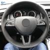 Car Steering Wheel Cover For Skoda Octavia Superb Fabia Citigo Roomster 2013- Rapid Karoq Kodiaq Black Perforated Leather
