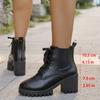 Autumn/Winter New Women'S Short Boots British Style Coarse Heel Round Head Strap Regular Edition