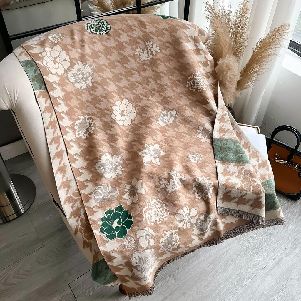 Тысячи Птичьих Сеток, Растения, Цветы, Камелии, Модный И Универсальный, Уверенный И Элегантный Теплый Шарф из Имитации Кашемира