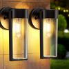 LED Wall Solar Lights Outdoor Fence Solar Garden Lights Deck Lights Decor Waterproof Solar Backyard Garden Patio Yard Porch Deco