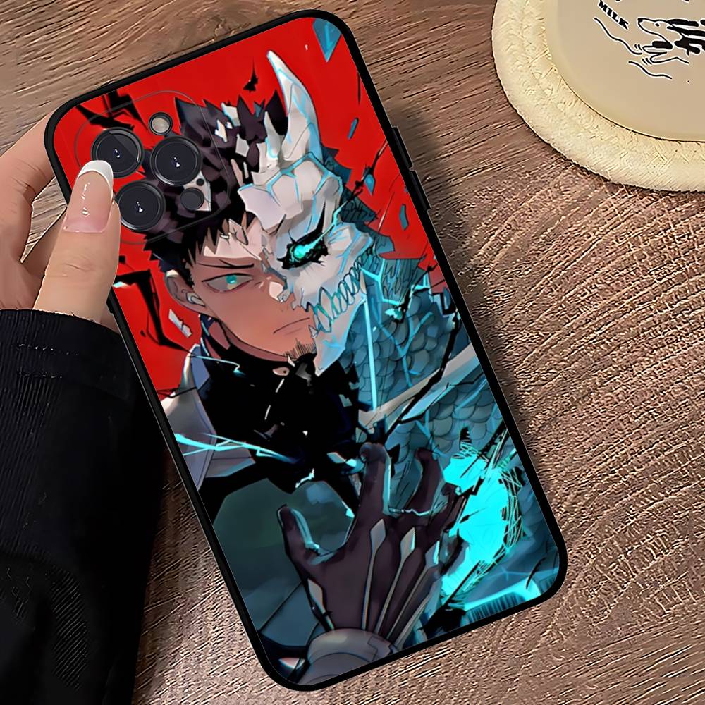 Япония Классические Комиксы K-Kaiju No8 Аниме Чехол для Телефона Для IPhone 16 Pro Max 15 17 Plus 14 13 12 Mini 11 Черный Чехол