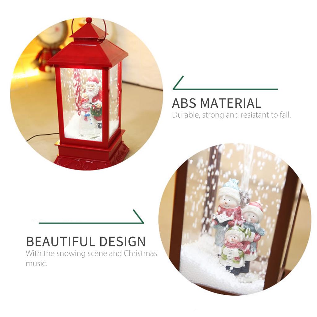 Christmas Musical Snow Lantern USB Plug In & Battery Operated LEDs Fairy Lights Lamp Santa Claus