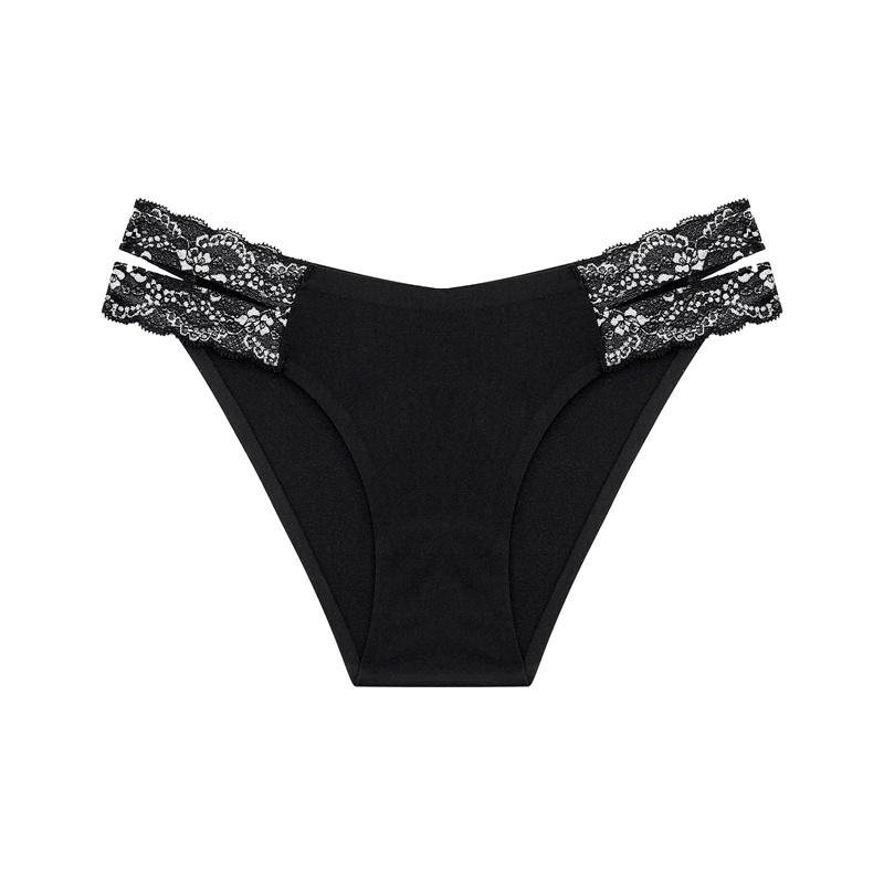 Sexy Belt Panty for Low-Waist Ice Silk Seamless Lingerie Lace Traceless Briefs Low-Waist Underwear Soft and Comfortable