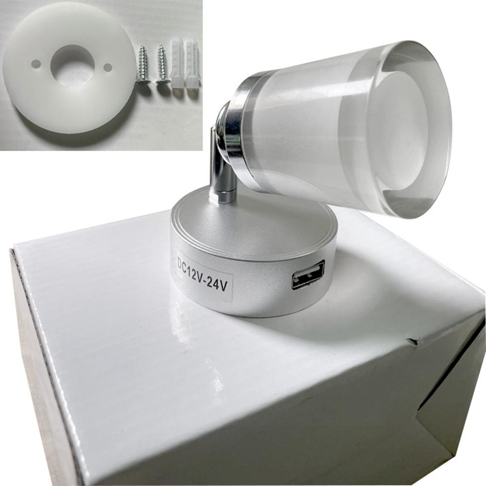 3 Вт 2 А Светодиодный поворотный прикроватный светильник для чтения на диване, настенный светильник для дома на колесах, настольная книжная лампа, теплый