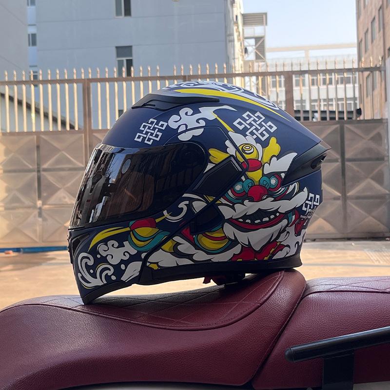 Motorcycle Helmets Men's and Women's Locomotive Full Helmets Bluetooth Peel-off Helmets Electric Vehicle Helmets