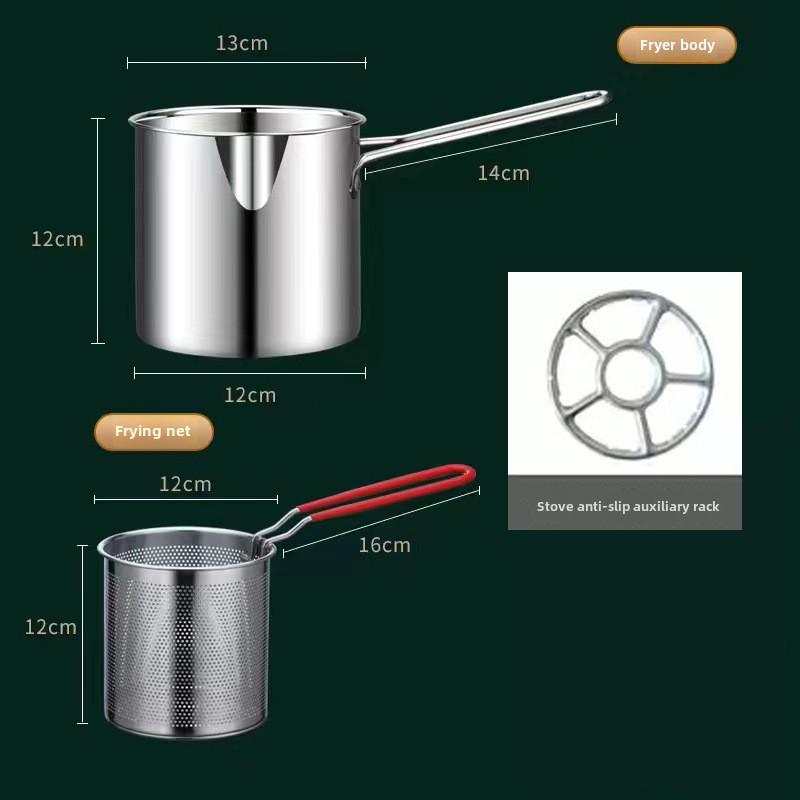 Мини-сковорода из нержавеющей стали 304 с многофункциональным фильтром для экономии масла для жареных продуктов