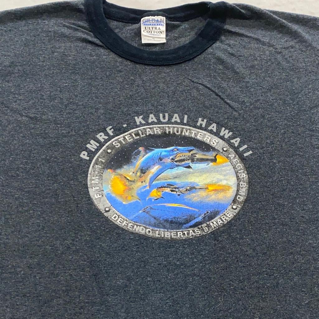 Винтажная футболка PACIFIC MISSLE RANGE FACILITY KAUAI HAWAII RINGER XL самолет