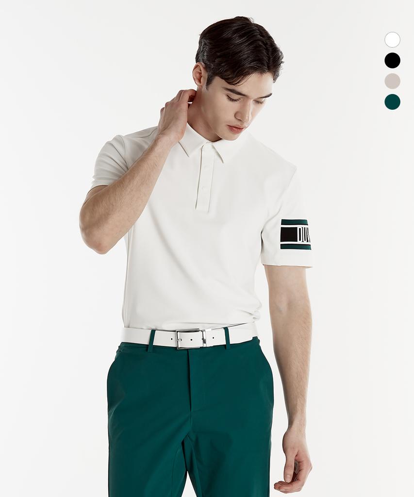 DUVIK Men'S Asymmetrical Color-Blocked Sleeve Short Sleeve T-Shirt De2Mts101