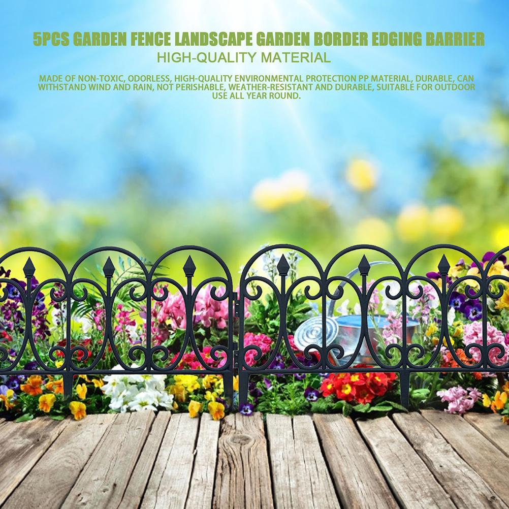 5 ШТ. Садовый пластиковый забор с рейками, съемная защитная окантовка, декоративная граница для улицы, газона, патио
