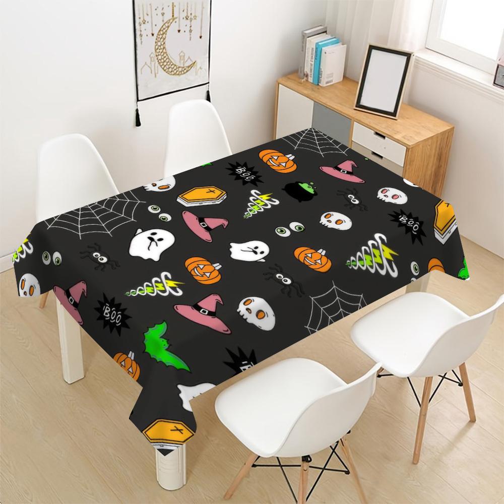 1pc Halloween Party Tablecloth, Spooky Spider and Pumpkin Design, Suitable for Indoor/Outdoor Decor, Halloween Party Decoration