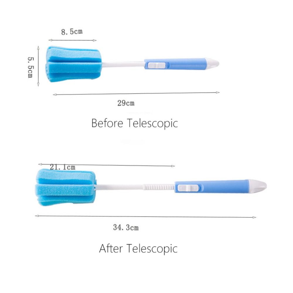 Removable Sponge Cup Brush Adjustable Sponge Cleaning Brush Baby Bottle Brush  Glass Cup