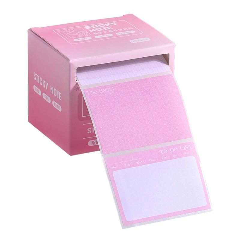 New Gradient Color Boxed Sticky Notes Students with Full Adhesive Index Label Stickers Memo Pad 256 Pieces