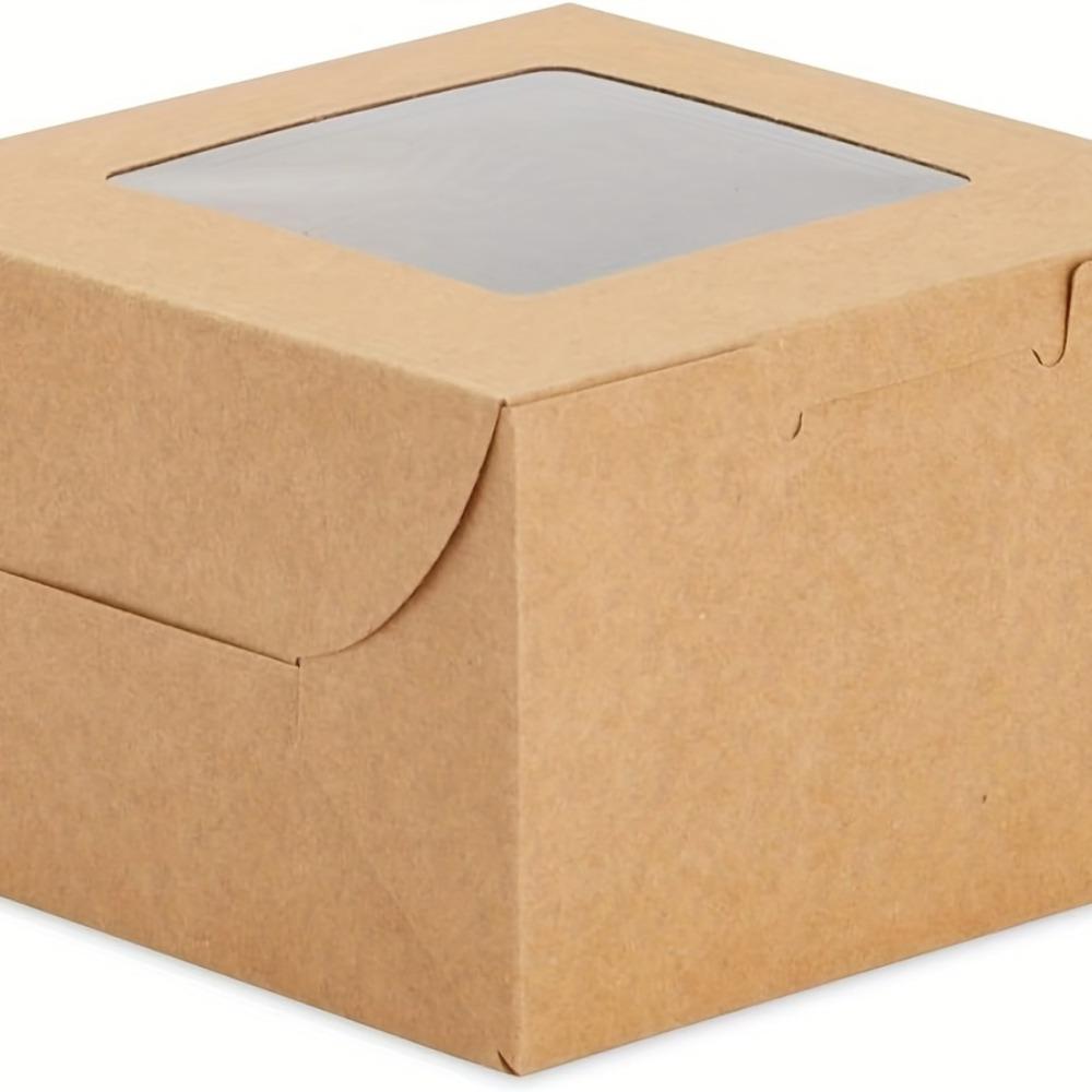 25 шт. Прямоугольные подарочные пакеты, коробки для тортов, одноразовые коробки для выпечки, коробки для выпечки с окошком для демонстрации, подходят для тортов, кексов, печенья, десертов, пончиков