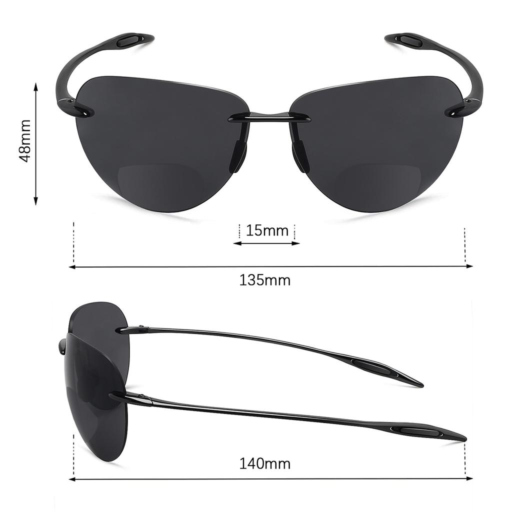 MAXJULI  Classic Fashion Rimless Oval sunglasses women&men UV400 Unbreakable Driving Sports TR90 Frame Sun Eyewear (MJ8008)