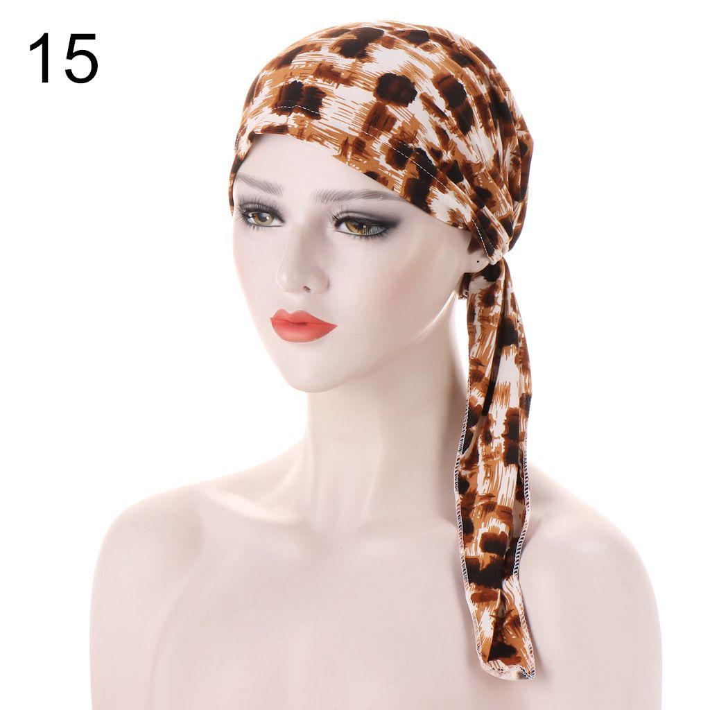 Платок с леопардовым принтом, головной убор, обруч для волос, рак, мусульманский хиджаб, химиотерапия, шапка-тюрбан