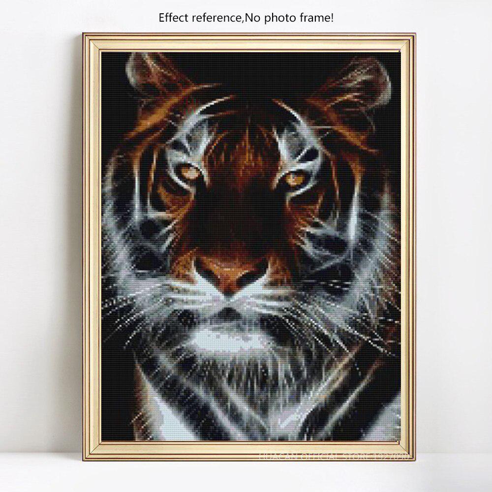DIY Diamond Painting Full Round Tiger Diamond Embroidery Mosaic Full Display Picture