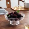 BJ Glass Fruit Plate, Tray, Light Luxury Living Room Snack Plate, Dried Fruit Plate, Tea And Dessert Plate, Candy Dish, High-Foot Hammered Patter