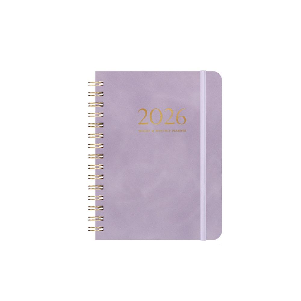 PU Leather Cover 2026 Weekly Monthly Planner Calendar Daily Notebook  Record