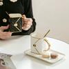 Diamond Bag Gold Plastered Coffee Cup Saucer Set Afternoon Tea Mug High End Ceramic Cup Exquisite Coffee Cup Set