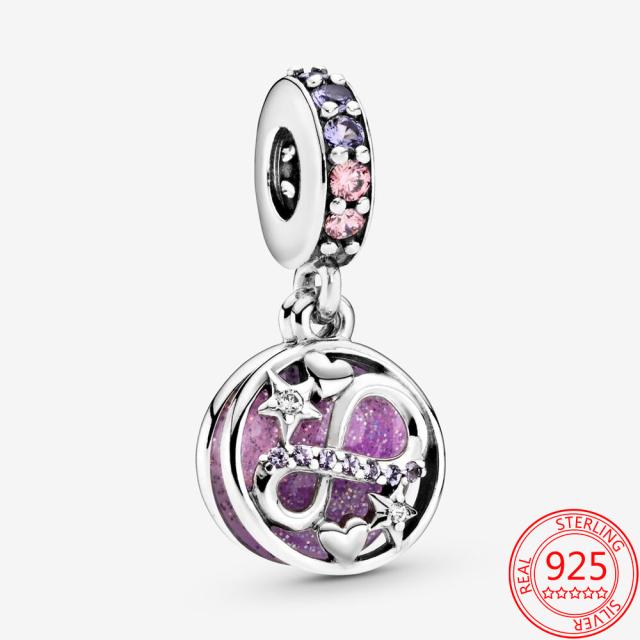 Ювелирные изделия S925 из настоящего серебра 925 пробы, друзья — это семья, которую вы выбираете, подвеска с подвесками, оригинальный модный браслет с подвесками 3 мм