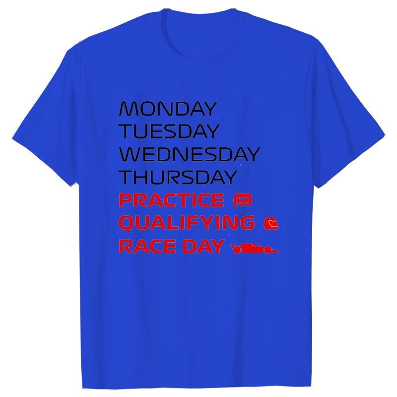 Race Week T-Shirt for Unisex Clothing Practice, Qualifying, Race Day Design Tshirts Casual Unisex Clothing Racing Fan Gift