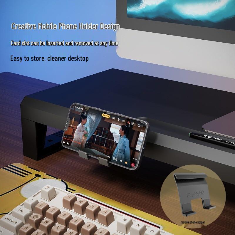 Gecko Double-Layer USB-C Monitor Riser with Expansion & Charging