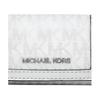 Michael Kors Jet Set Travel Логотип Классический Тройной Складной Покрытый Холст Чехол для Ключей Маленький Женский Оптически Белый с Серебром