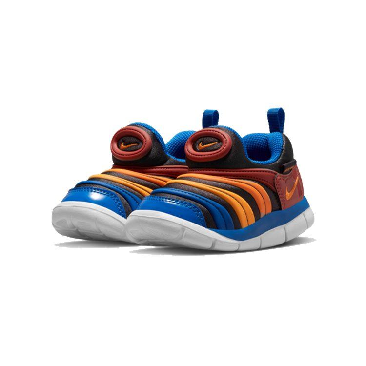 Nike Dynamo Бесплатные Удобные Износостойкие Низкие Беговые Кроссовки Синие Оранжевые Красные Для Младенцев И Малышей 343938-200