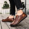Fashion Genuine Leather Shoes Men Loafers Slip On Business Casual Leather Shoes Classic Soft Moccasins Hombre Breathable Men Shoes Flats