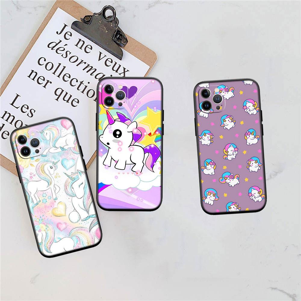 LO22 Cartoon Unicorn Soft Shell Phone Case for Samsung Galaxy Note 10 20 S23 S24 S25 Ultra FE Plus Edge Lite A02S A35 A07 A17
