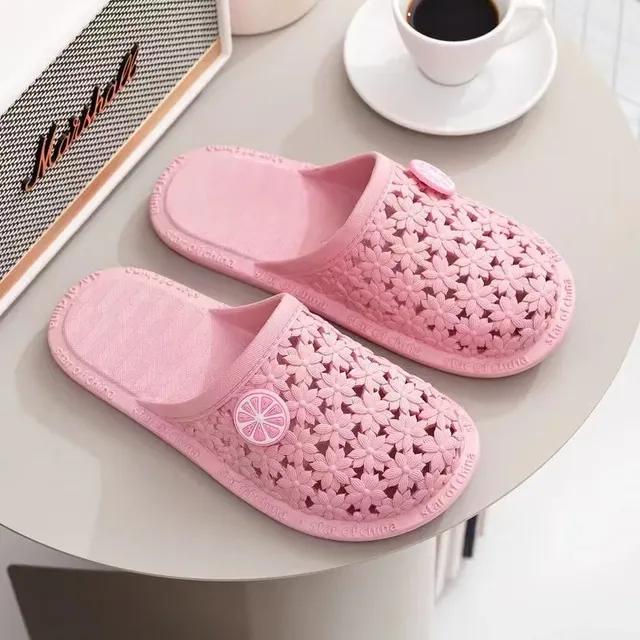 Обувь с полыми отверстиями, женские домашние сандалии с запахом, модная верхняя одежда, тапочки, бесшумная нескользящая обувь для ленивых, корейская летняя обувь