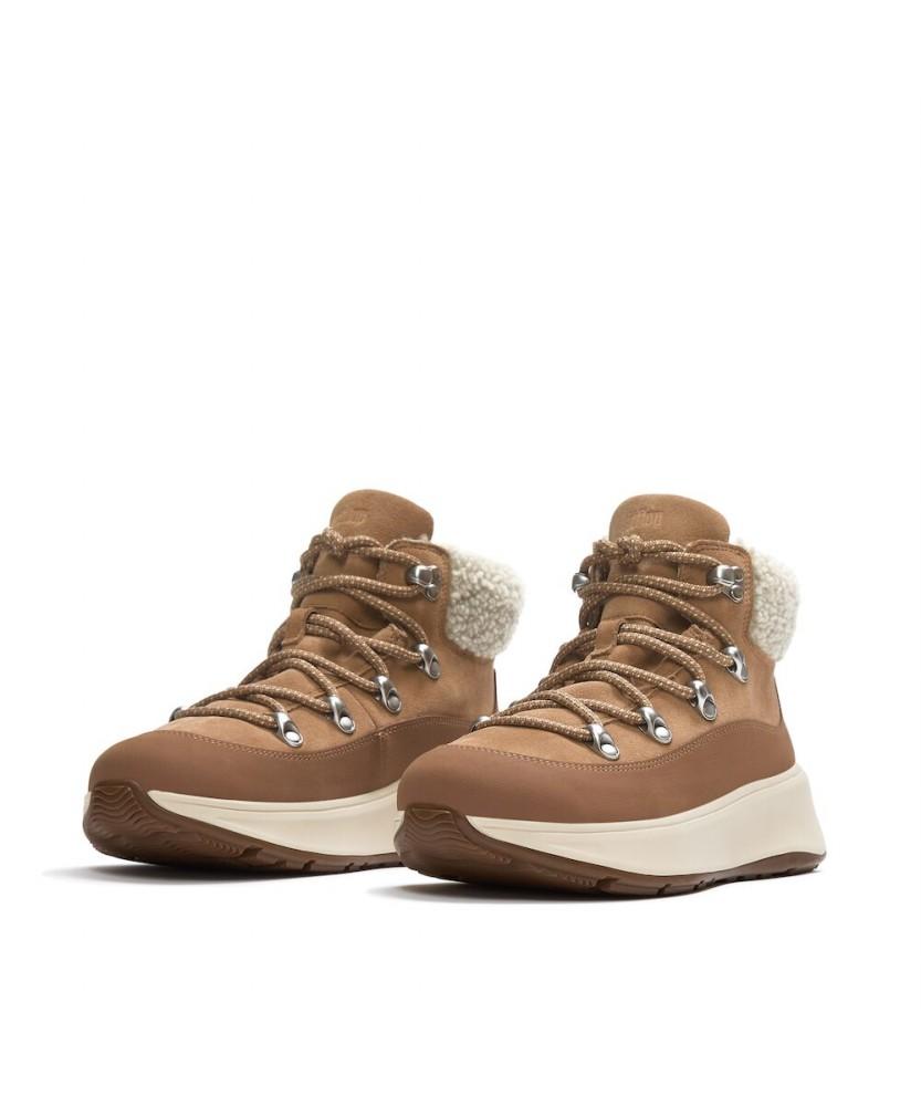 Fitflop [F-Mode] Women'S Teddy Collar Suede Lace-Up Boots - Desert Tan (Ft59K2B18B)