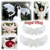 White Angel Wing Simulated Pearl Cotton Wings Electric Openable Wings  Valentine Day