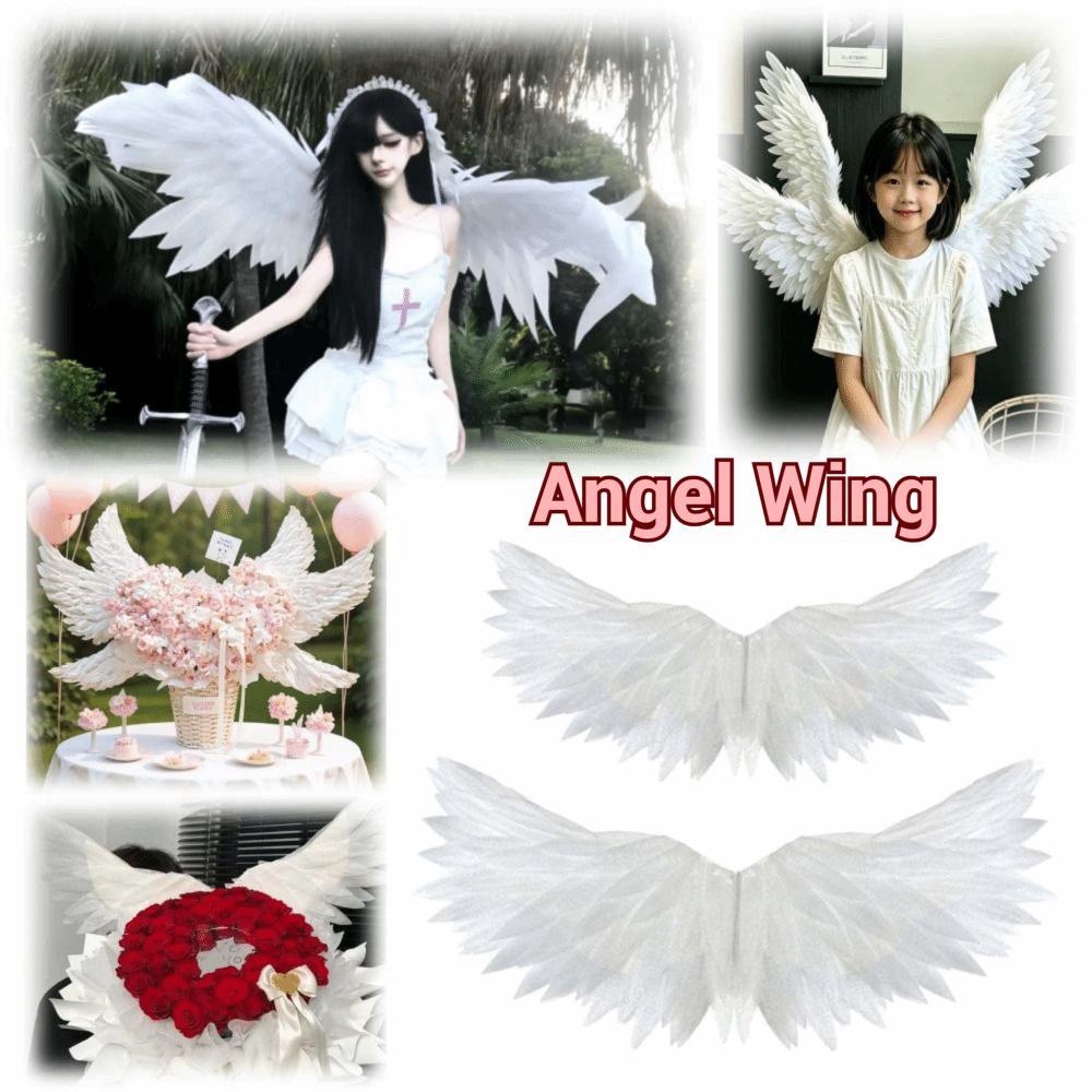 White Angel Wing Simulated Pearl Cotton Wings Electric Openable Wings Valentine Day