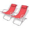Day and Night - Day and Night Reclining Sun Loungers 2 Units Red Steel