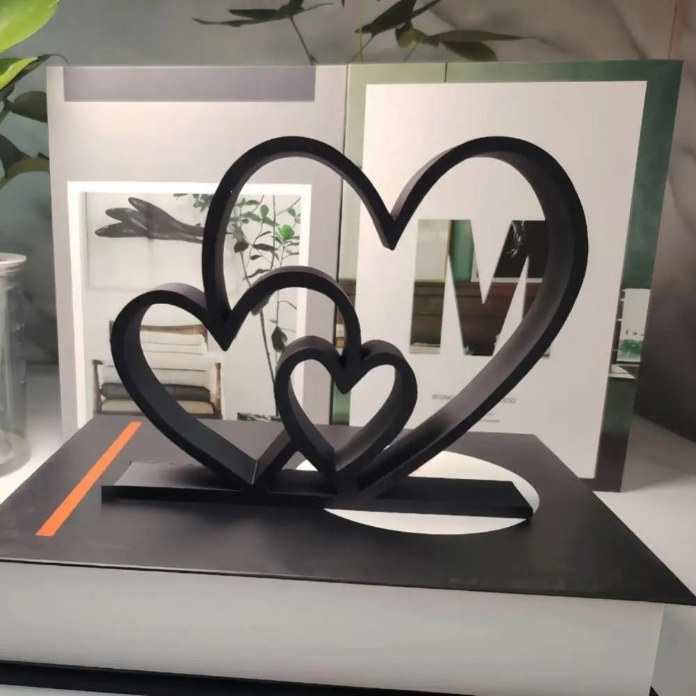 Романтическое украшение 'Любовь', пластиковая скульптура в форме сердца, креативная статуэтка 'Сердце к сердцу', свадебный подарок