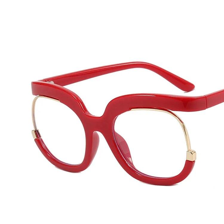 2023 Ins Rainbow Frame Fashion Retro Round Anti Blue Light Women Glasses Vintage Oversized Colourful Frame Clear Eyeglasses