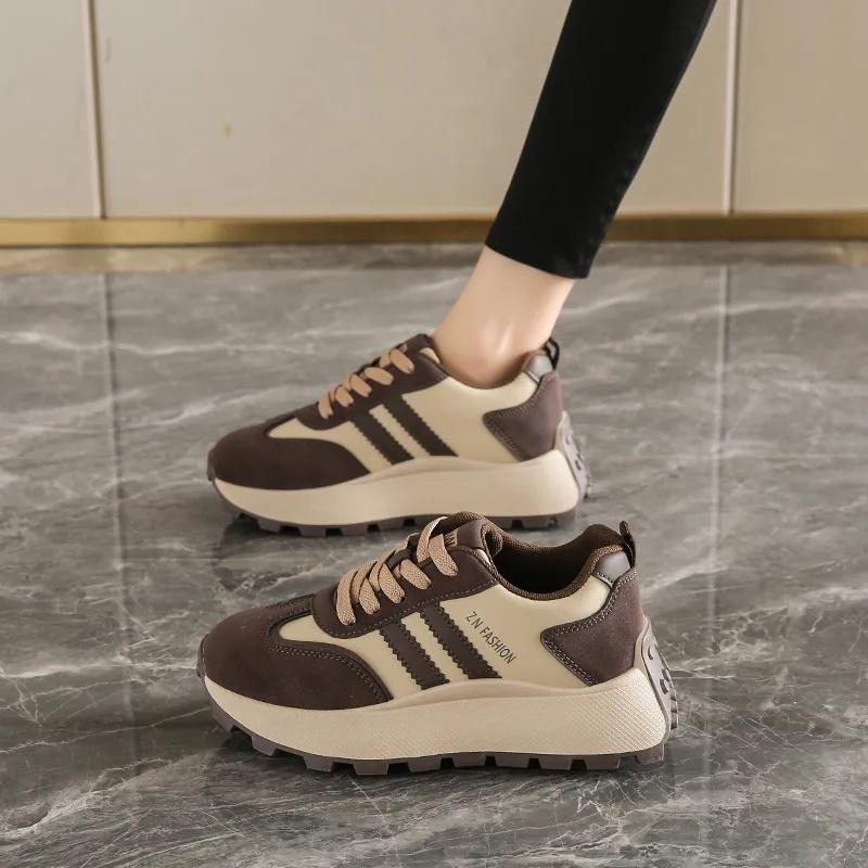 Женские кроссовки в гонконгском стиле Dad Shoes с толстой подошвой - модные кроссовки осень/зима 2024 года