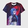 Popular Arcane League Jinx T Shirt 3D Printing Men/Women Anime T-shirts Summer O- Neck Short Sleeve Top Kids Cartoon Tee