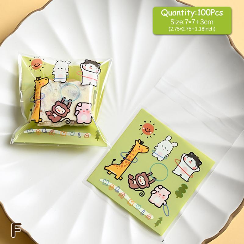 100 шт./лот 2,75" X 2,75" подарочные пакеты из полипропилена для торта, пластиковые пакеты для упаковки конфет, печенья, бисквитов, принадлежности для свадебной вечеринки