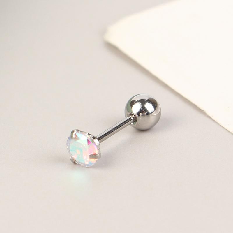 1 шт. маленькие серьги-гвоздики, серьги-гвоздики для хряща, цветные блестящие циркониевые титановые стальные антиаллергические модные украшения для женщин