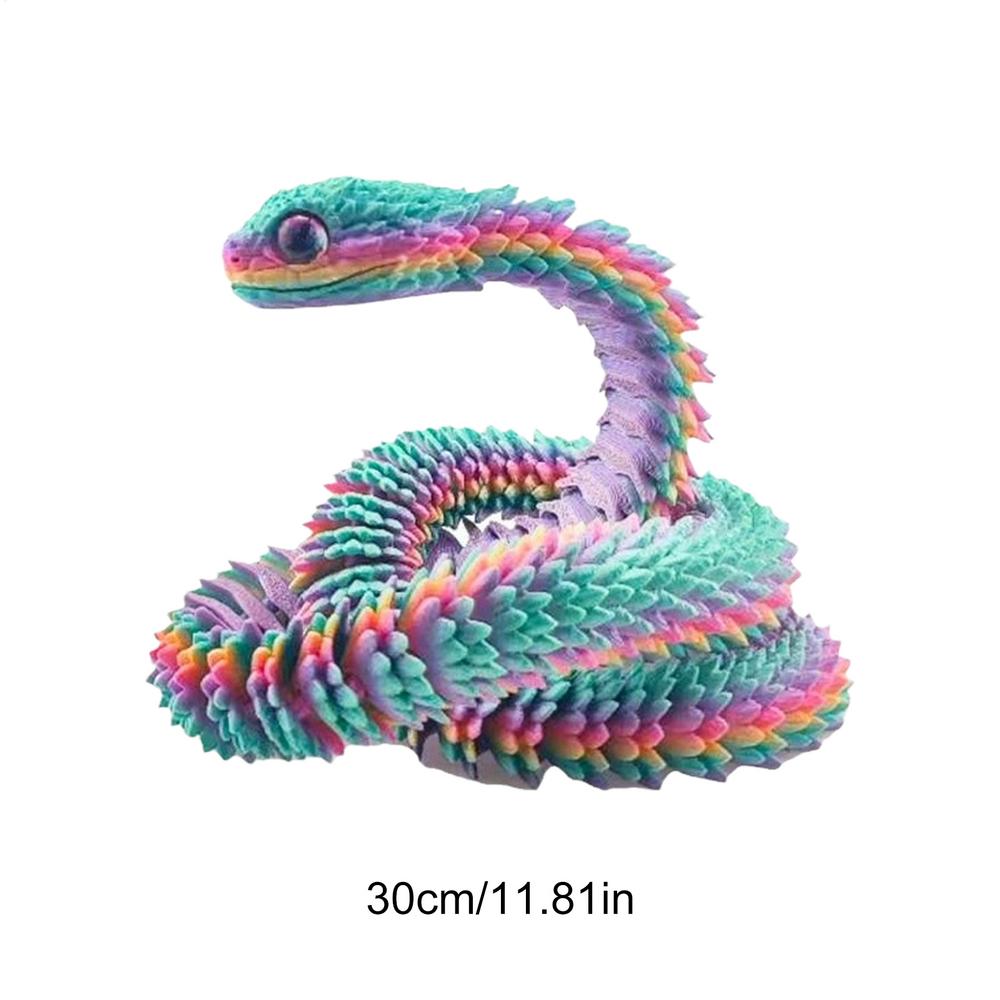 3D Printed Snake Movable Joint Simulation Snake Figurine Creative Snake Model Collectibles Home Office Desk Decor Crafts Gift