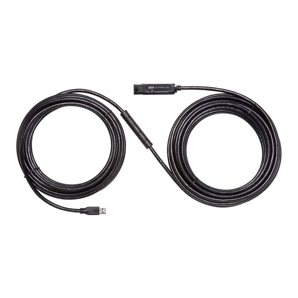 Sanwa Supply Активный ретрансляторный кабель 15 м с фиксатором, черный, USB3.2 (с механизмом) КБ-USB-RLK315
