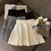 Women Autumn Winter Chic Sweet Solid Slim High Waist A-line Skirt Casual Elegant Elastic Knitted Pleated Skirts