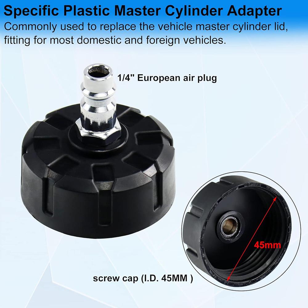 Brake Clutch System Master Cylinder Adapter Kit Brake Bleeder Tool for Car Truck Brake Fluid Replacement