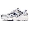 NB 452 Retro Versatile Cushioning Non-Slip Durable Low-Top Casual Running Shoes Women Sneaker White Silver WX452SA